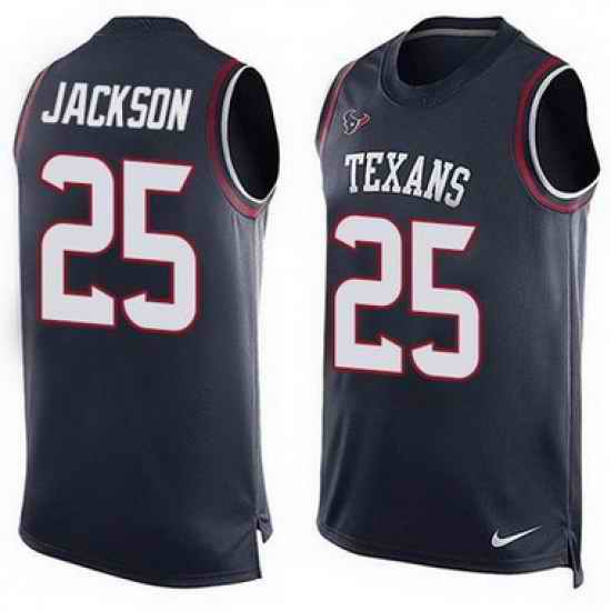 Nike Texans #25 Kareem Jackson Navy Blue Team Color Mens Stitched NFL Limited Tank Top